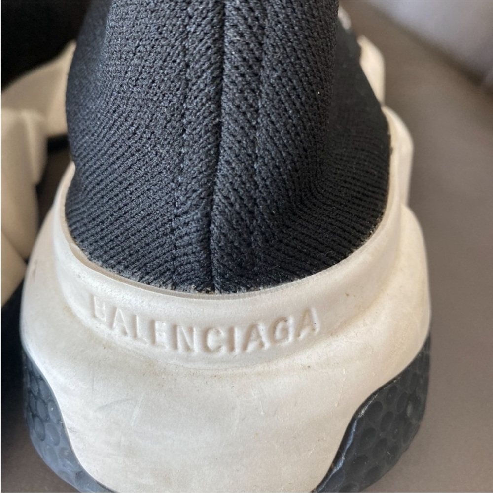 Balenciaga 2.0 Black and White Speed Sock Sneakers Size 39 l US 9 - Picture 13 of 15